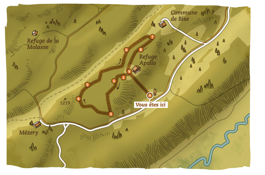 Carte du Sentier découverte Les Arbres, entre visible et invisible